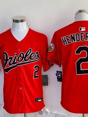 Baltimore #2 Baseball Jersey - Orange/Black Henderson Fan Edition